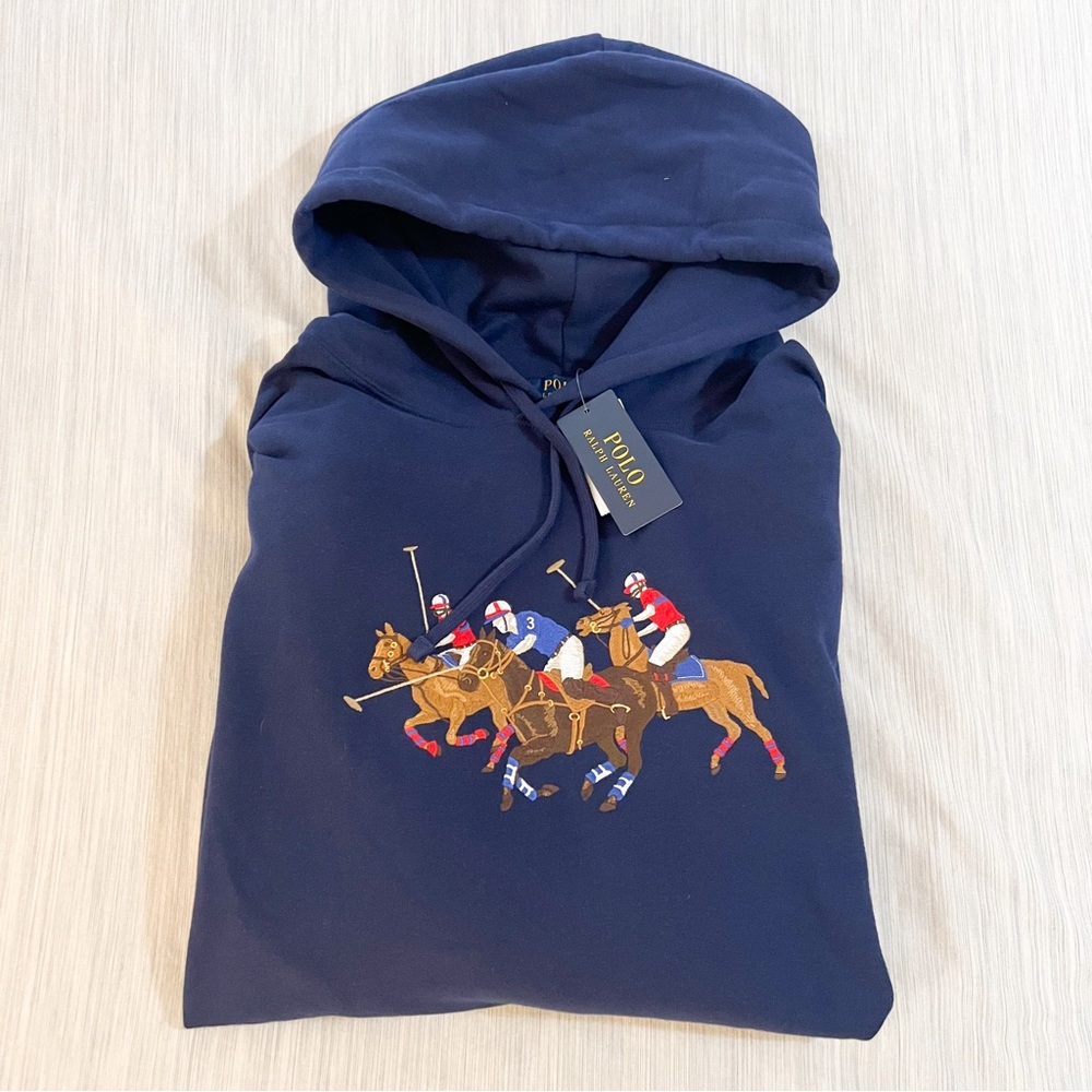 POLO RALPH LAUREN Triple Pony Match Play Fleece Hoodie Sweatshirt